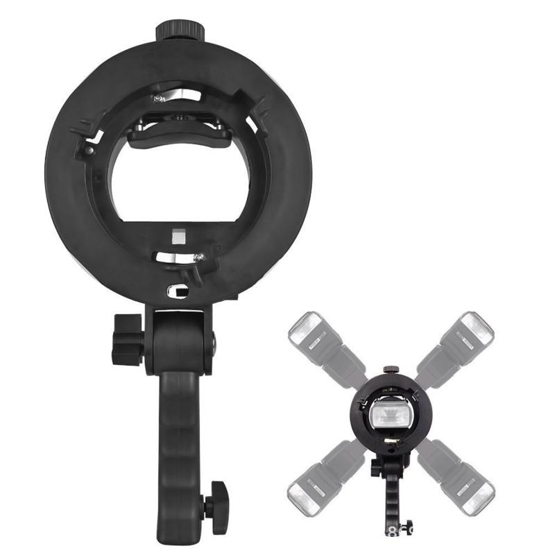 Universal Flash Bracket Mount Adapter with Hand Grip Adjustable for Speedlite Snoots Flash Softbox Photography Umbrella