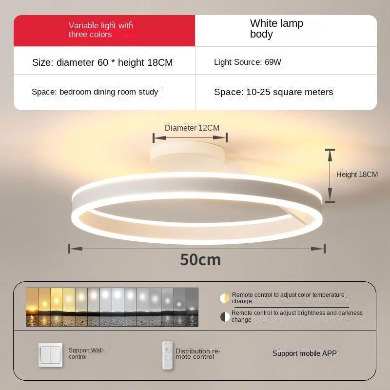 Round Bedroom Ceiling Lamp LED Lamp Living Room Lamp Simple Modern Atmosphere Domestic Study Lamp Bedroom Lamp