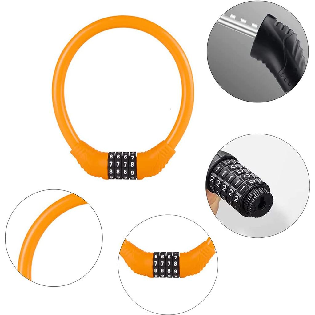Samcos Bicycle Lock Bicycle Cable Lock Dial Lock Wire Lock