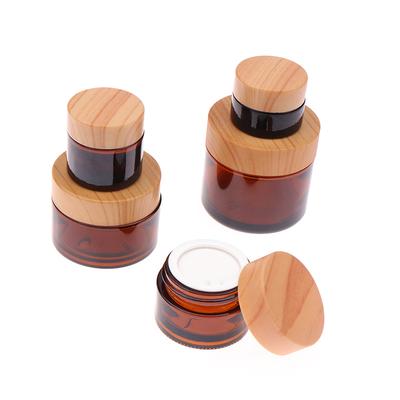 5/10/15/20/30/50/60/100G Dark Tan Cream Bottle Glass Separate Bottle Face Cream Eye Cream Box Travel Empty Cosmetic Container