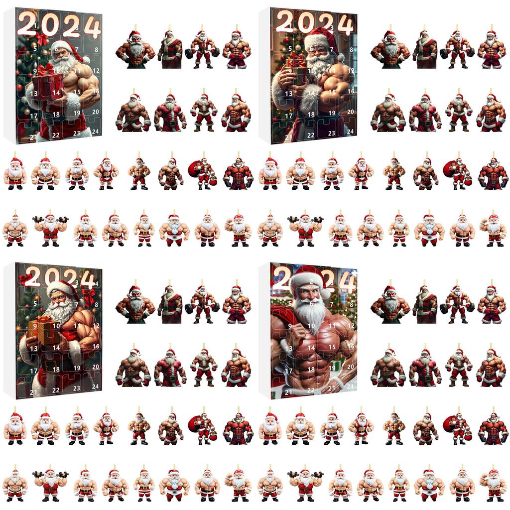 Christmas Countdown Blind Box Mini Santa Pendant Christmas Party Gift For Kids And Friends