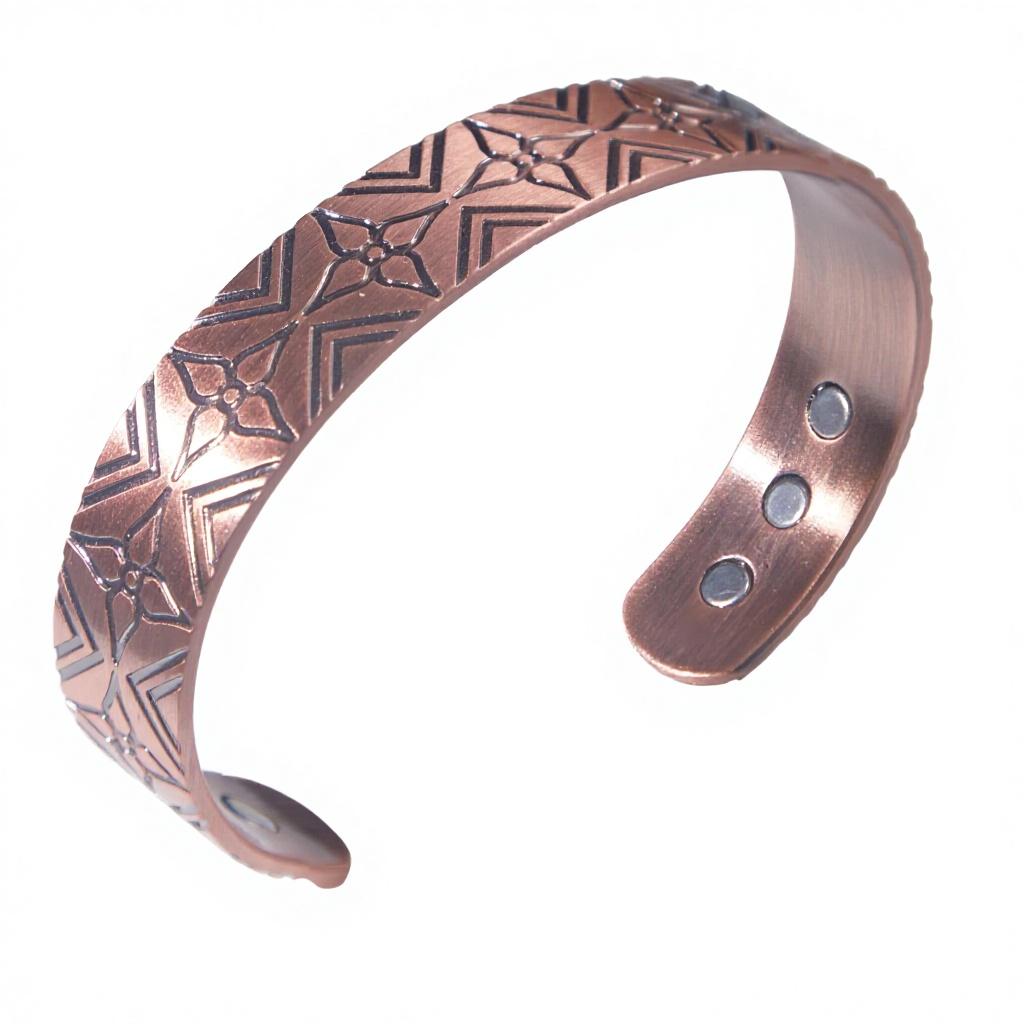 Factory Custom Men's Heavy Magnetic Pure Copper Bracelets Fashion Bio Health Therapy Bangle Jewelry