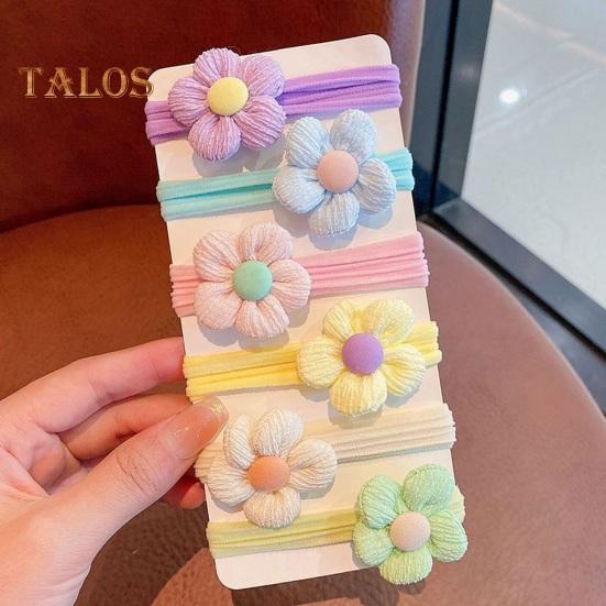 6/12Pcs Hair Rope High Elasticity Fabric Hair Rings Flower Bowknot Decor Versatile Hair Tie Hair Accessory
