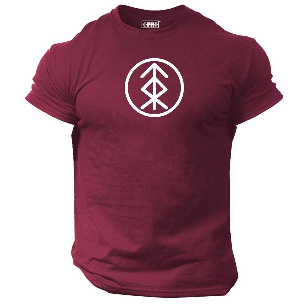 Home Protection Sign T Shirt Gym Clothing Vikings Bodybuilding Workout Mma Top