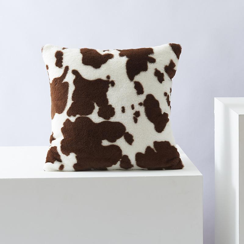 

Cow Pattern Sofa Pillow Cushion Living Room Pillow Bedside Backrest Waist Pillow Pillowcase Home Soft Decoration 45x45cm [pillowcase only]