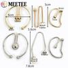 Meetee 2/5Pcs Pearl U-shaped Metal Hook Detachable Irregular Spiral Button Dress Shirt Collar Screw Clasp Hardware Accessories