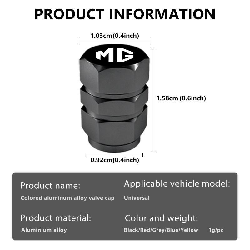 For MG 4pcs Car Wheel Tire Valve Stem Cover Decoration Accessories HS EHS 3 5 6 7 GT RX5 ZT RX8 tre897