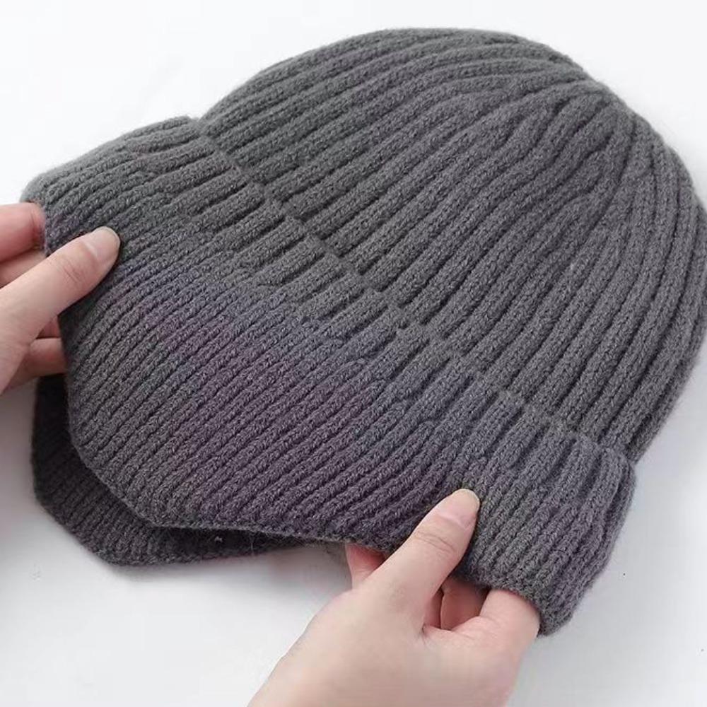 Knitted Skiing Cap Plush Winter Hat 2024 Knitted Hat Winter