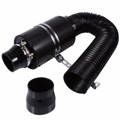 1 sada Universal Car 3 palcové uhlíkové vlákno přívod studeného vzduchového filtru Přiložená sada sací hadice