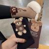 3 Pairs Casual Socks Cute Cartoon Mid Tube Socks Soft Comfortable Bear Pattern Autumn/Winter Letter Printing Women Cotton Socks