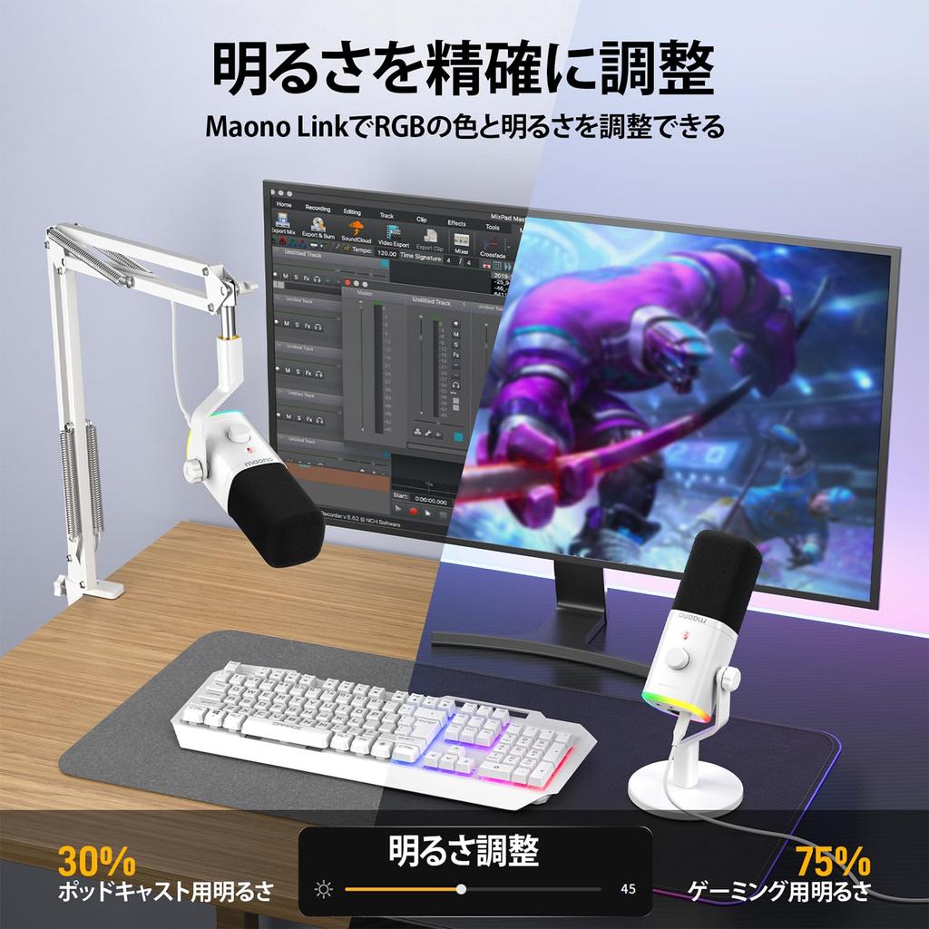 MAONO PD100X Gaming Mute for PC YouTube Voice Live and Game Commentary XLR/USB Microphone, Noise-Canceling, Dynamic, Unidirectional, Button, Podcasts,