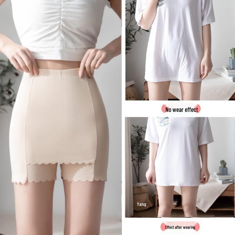 Double-Layer Ice Silk Safety Shorts - Seamless Anti-Exposure Base Layer Pants