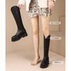 2025 long boots knight boots medium tube new autumn and winter small tall boots velvet long boots thick-soled Martin boots women