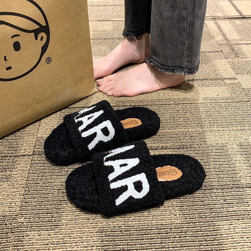 Mao Mao tøfler dame yttertøy 2025 ny høst og vinter hvit kort Mao Mao sko liten duftende muffin tykksålede bomullstøfler