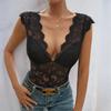 Women's New Comfortable and Versatile Lace Sleeveless Sexy Solid Colour Jumpsuit
