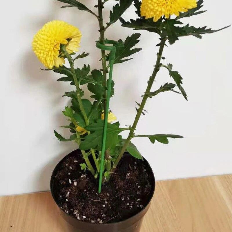 10pcs 27cm Horticultural Flower Stand Bracket, Potted Plant Flower Shape Support Rod, Fixed Anti Lodging Leaf Guard Frame