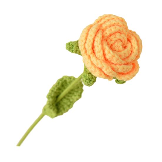 Simulated Flowers Handmade Scented Crochet Fake Flower with Steel Wire