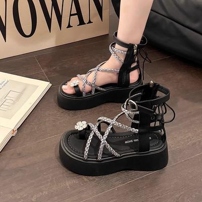 Fairy Wind Platform Sandals Female 2025 Summer Fashion New High-end French Temperament with Skirt Roman Sandals