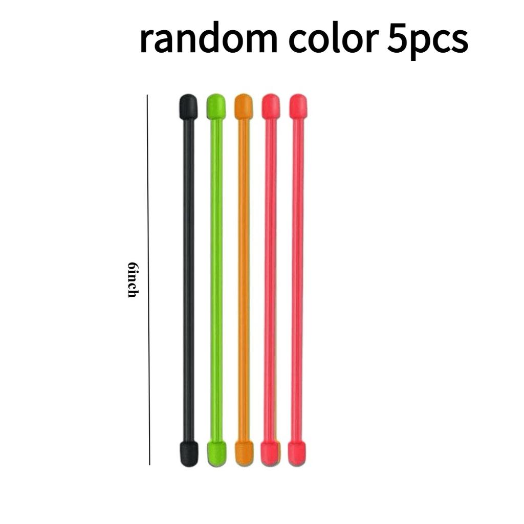 5pcs Reusable Silicone Cable Ties-Elastic Cord Management Holders with 3/6/8Inch Adjustable Straps,Cable Organizer,random Color