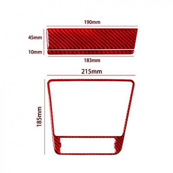 3Pcs For Volkswagen Tiguan Red Carbon Fiber Interior Center Storage Cover Trim