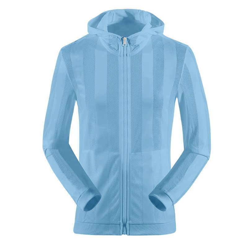 Fishing Net Hollow Zipper Hoodie Breathable Jacket Zipper Fishing Net Skin Clothing Men's Quick Drying Lightweight Trench Coat