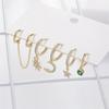 ANENJERY Silver Color 5-piece Earrings Sets Mosaic Cubic Zircon Moon Star Double Ear Hole Hoop Earrings Sets For Women