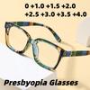 Stylish Colorful Striped Frame Reading Glasses Women Oversize High-Definition Comfortable Anti Blue Light Presbyopia Eyeglasses