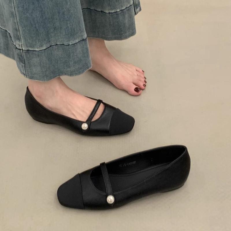 

Модная SUOJIALUN 2025 Осень Женская Обувь на Плоской Подошве Модная Комбинированная Расцветка Женская Элегантная Одинарная Обувь Мягкий Плоский Каблук Уличная Нарядная Обувь Мэри Джейн 39 чёрный