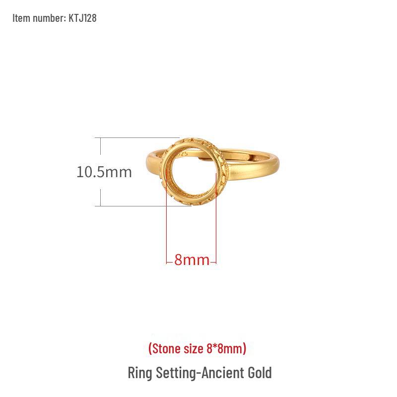 

925 Silver Unisex Amber Ring Setting - Round 10x10, 8x8, 13x13, 14x14 Adjustable