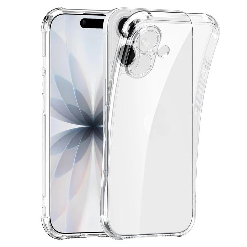 Silicone Clear Phone Case For iPhone 16 17 15 11 12 13 Pro Max 14 7 8 Plus 12 Mini X Xs Xr 16E 17 Air Transparent TPU Soft CoverHD Glass