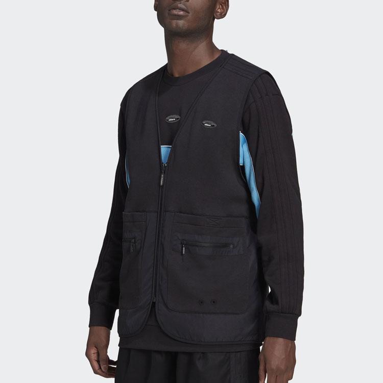 Adidas Originals Vests Men's Black V-neck Moderate Other HC9484