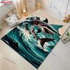 Tiefseehai Teppichmatte Teppich Heimdekoration Taucher Verfolgungsszene Jugendzimmer Bodenmatte Teppiche für Schlafzimmer Teppiche für Wohnzimmer