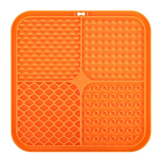 Square Silicone Dog Lick Mat with Suction Cup Anxiety Relief Pet Food Mat Anti-tip Slow Eating Bowl Peanut Butter Licking Mat Enrichment Toy