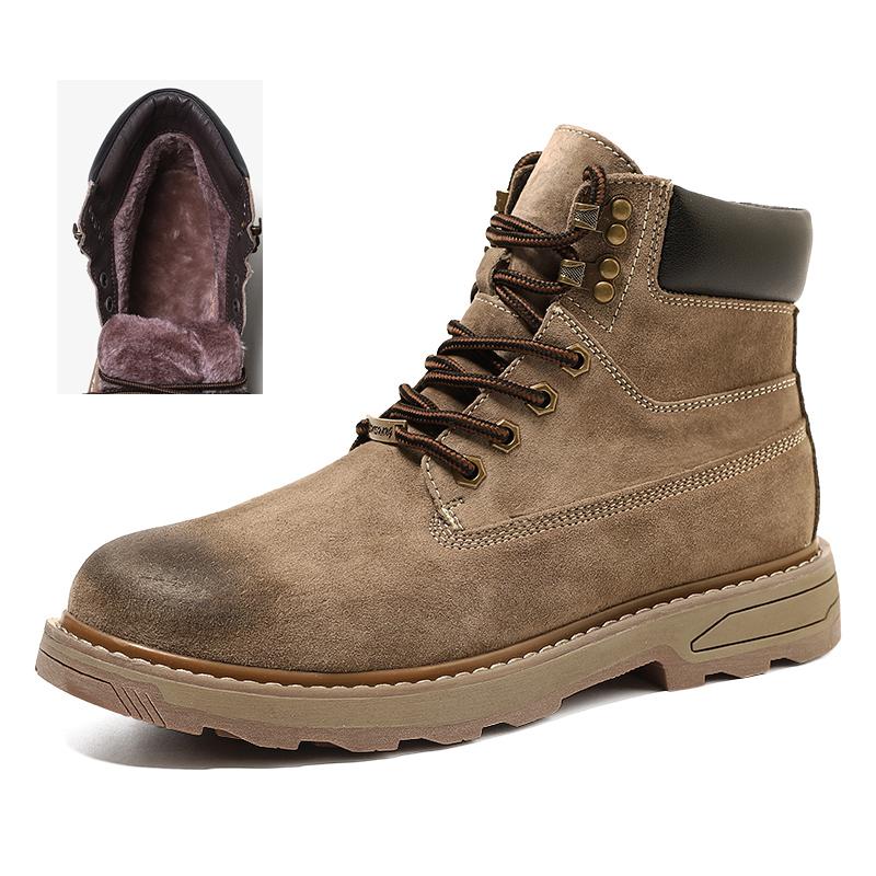 2025 Men's Thick Bottomed Martin Boots Vintage Style Genuine Leather Outdoor Work Boots Wear Resistant Nylon Shaft Material