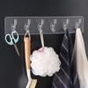 Transparent Autohesion for Bathroom,Kitchen Key Holder Wall Hooks Clothes Hanger Storage Rack