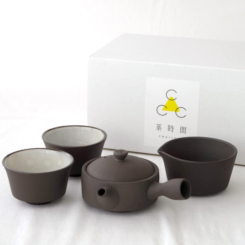 Kamoshika Dougu Shop Tea Time Teapot, Nao 150 Teapot Set, Yusamishi (Water Sinker), and 2 Sencha Bowls, Made In Japan, Banko Ware Pottery, Gift