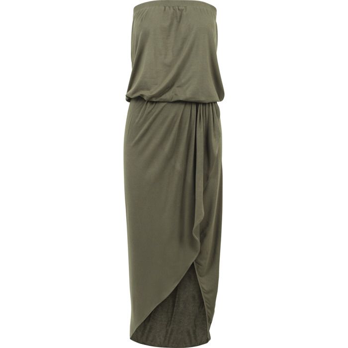 Robe Bandeau - URBAN CLASSICS - Viscose - Couleur Olive - Femme - Asymétrique
