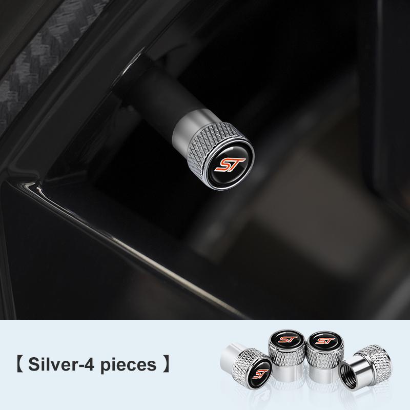 For Ford St Kuga Fiesta Fusion Mondeo Explorer Ecosport 4Pcs Car Wheel Tire Valve Cap Tyre Rim Stem Waterproof Cover Accessories