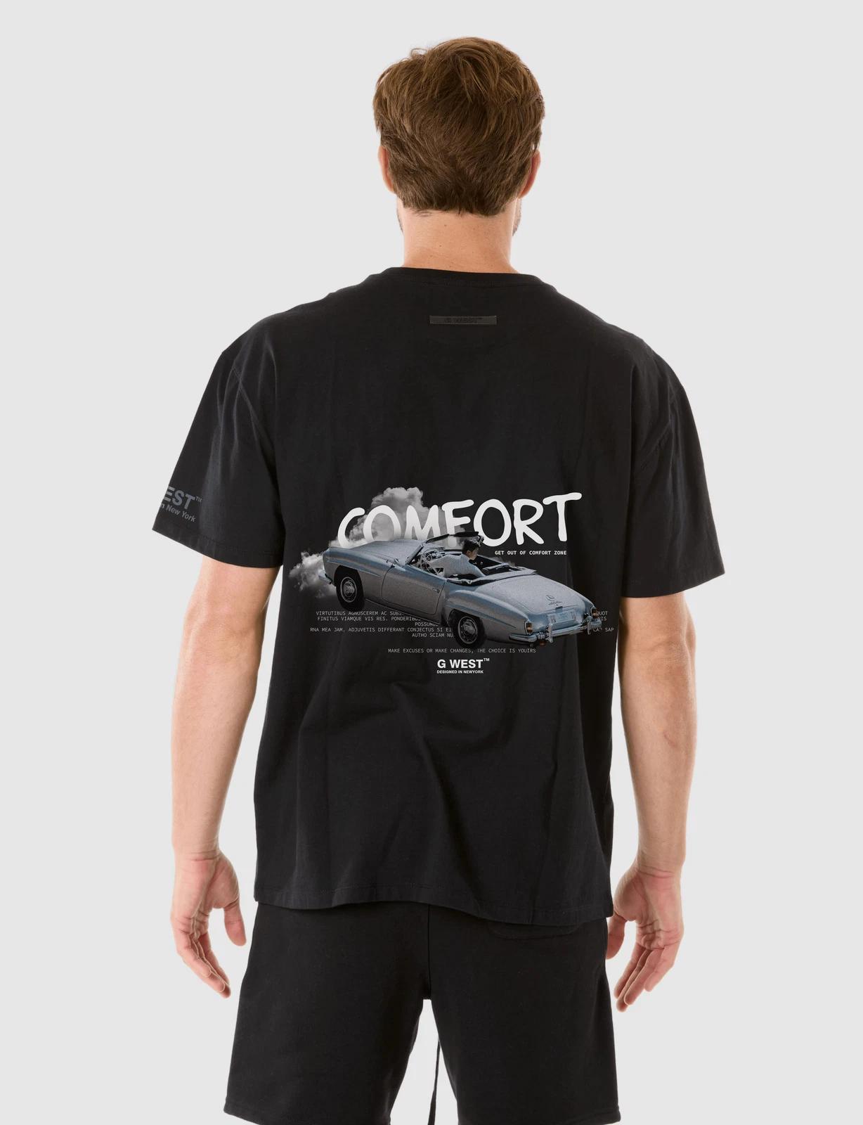 G WEST GEAR REVERSE T-SHIRT - JET BLACK L