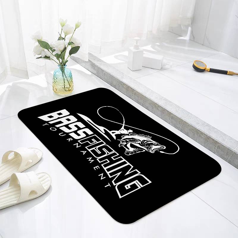 Bass Fishing Floor Mats Home Laundry Rug Carpet For Living Room Decor Lounge Area Anti-slip Foot Mat Entrance Doormat