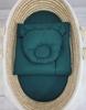 Baby Bedding with Filling, Quilt and Teddy Bear Pillow - 2-piece Set - Bottle Green