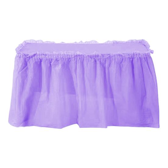 

Одноразовая водонепроницаемая юбка для стола с клейкой лентой 420x70 см Прочная пластиковая накидка для свадьбы, дня рождения, вечеринки Легкая уборка Элегантный декор для мероприятия фиолетовый