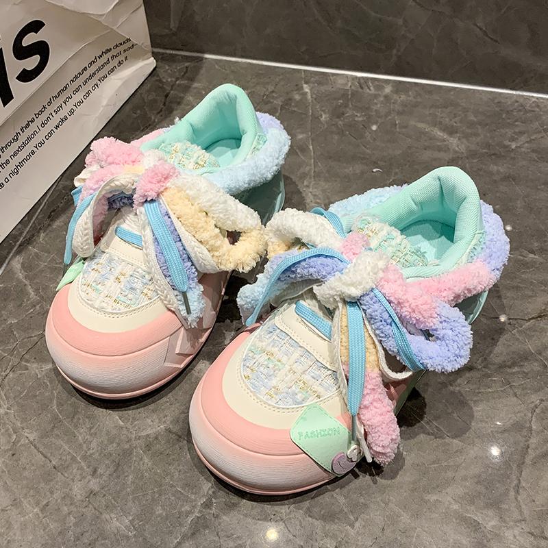 Fashion Women's Vulcanized Shoes New Kawaii Lightweight Fashionable Versatile Casual Shoes for Women Platform Concise Women's Sneakers