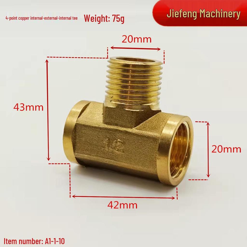 4-Point Copper Male Elbow Tee Union with Internal/External Thread for Plumbing and Pipe Joint Accessories