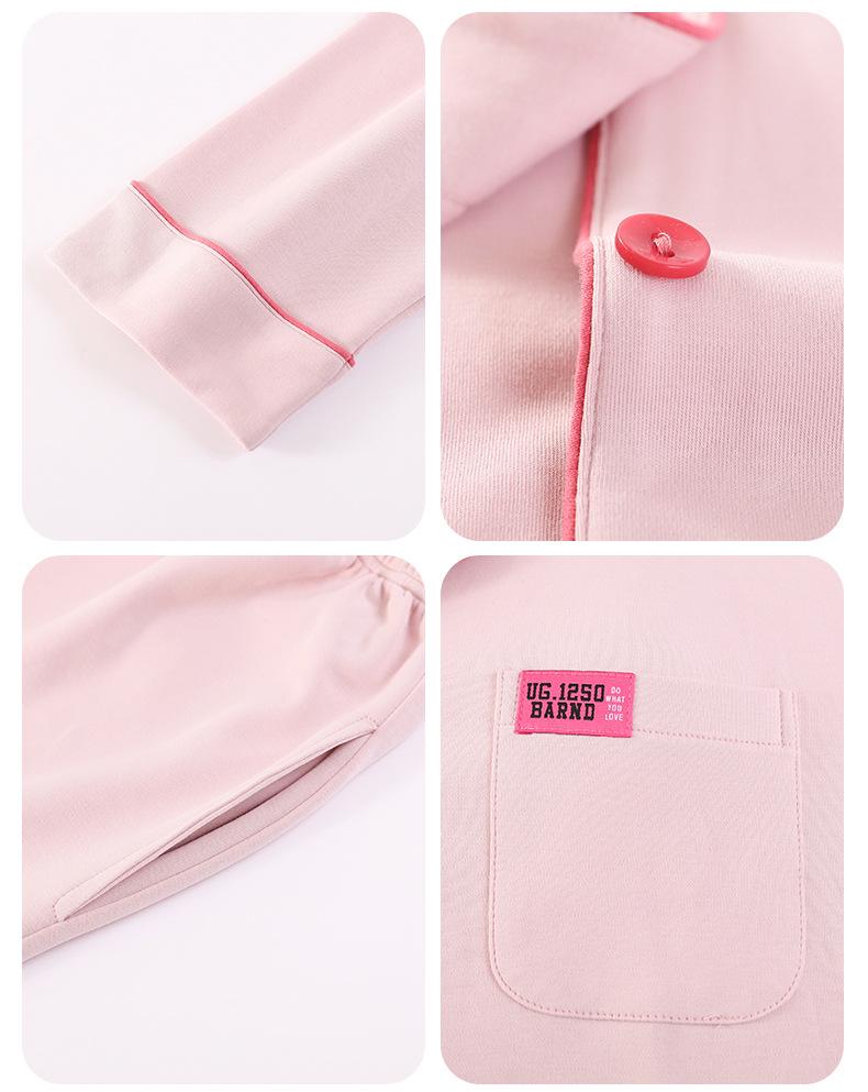 Women's Plus-Size Pure Cotton Long Sleeve Pajama Set with Breast Pads - High-End Spring/Autumn Home Wear