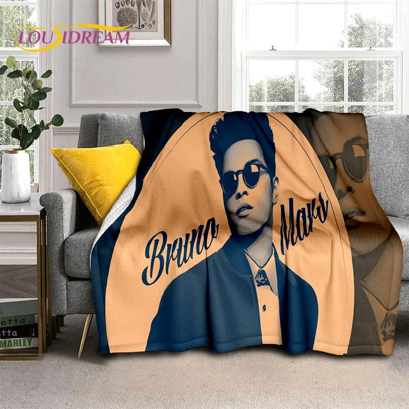 Bruno Mars 3D Sänger Star Weiche Flanelldecke für Betten Schlafzimmer Sofa Picknick, Überwurfdecke zum Zudecken im Freien Freizeit Nickerchen Geschenk