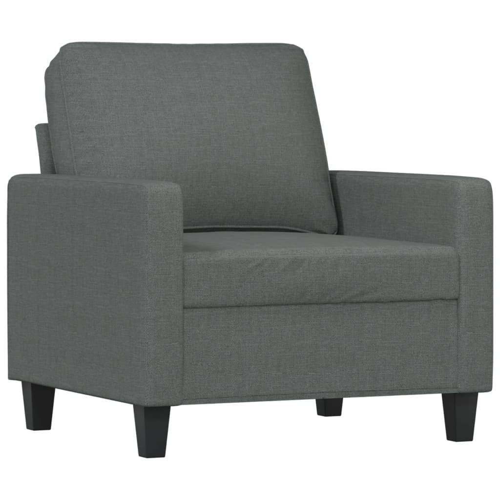 4 Piece Sofa Set with Cushions Dark Grey Fabric