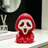 Durable Skull Sculpture for Display Halloween Ghost Statue, Cartoon Skeleton Sculpture, 3D Printed Textures Miniature Gothic Home Decoration