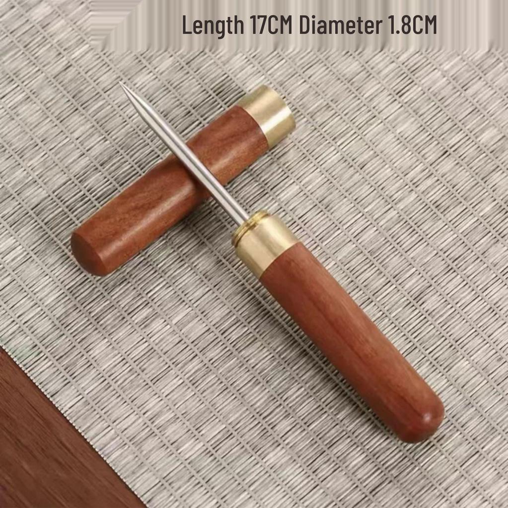 Small Ebony Rosewood Tea Knife & Needle for Pu'er Tea Ceremony with Laser Logo