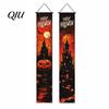 Halloween Festive Decor Porch Sign Banner, Pumpkin Ghost Party Awning Hanging Wall Supplies Door Decoration, Front Wreath Banner Yard Eye-catching